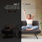 Convertible Futon Sofa Bed,Grey Linen Modern Futon Couch,Memory Foam Loveseat Sleeper Recliner,Detachable Cushion,Adjustable Backrest & Armrest,Couch for Living Room,Office,Apartment