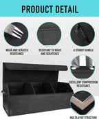 Car Organizers for Trunk for Suv Sedan, Leather Storage Box,Extra Large,Magnetic Lid,Collapsible and Adjustable, S004, Black