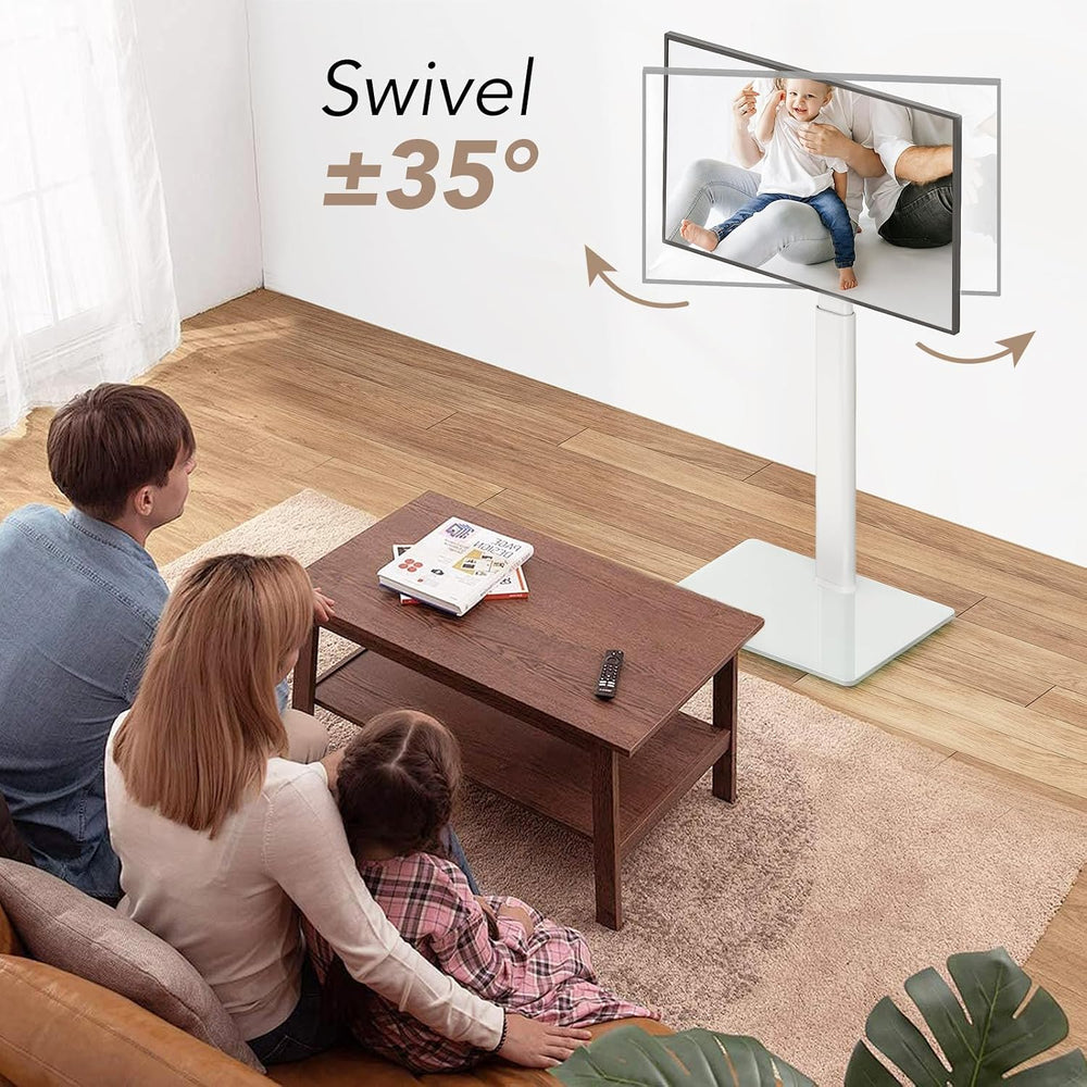 AX WABER Universal Floor TV Stand with Mount 70 Degree Swivel 9 Level Height ...