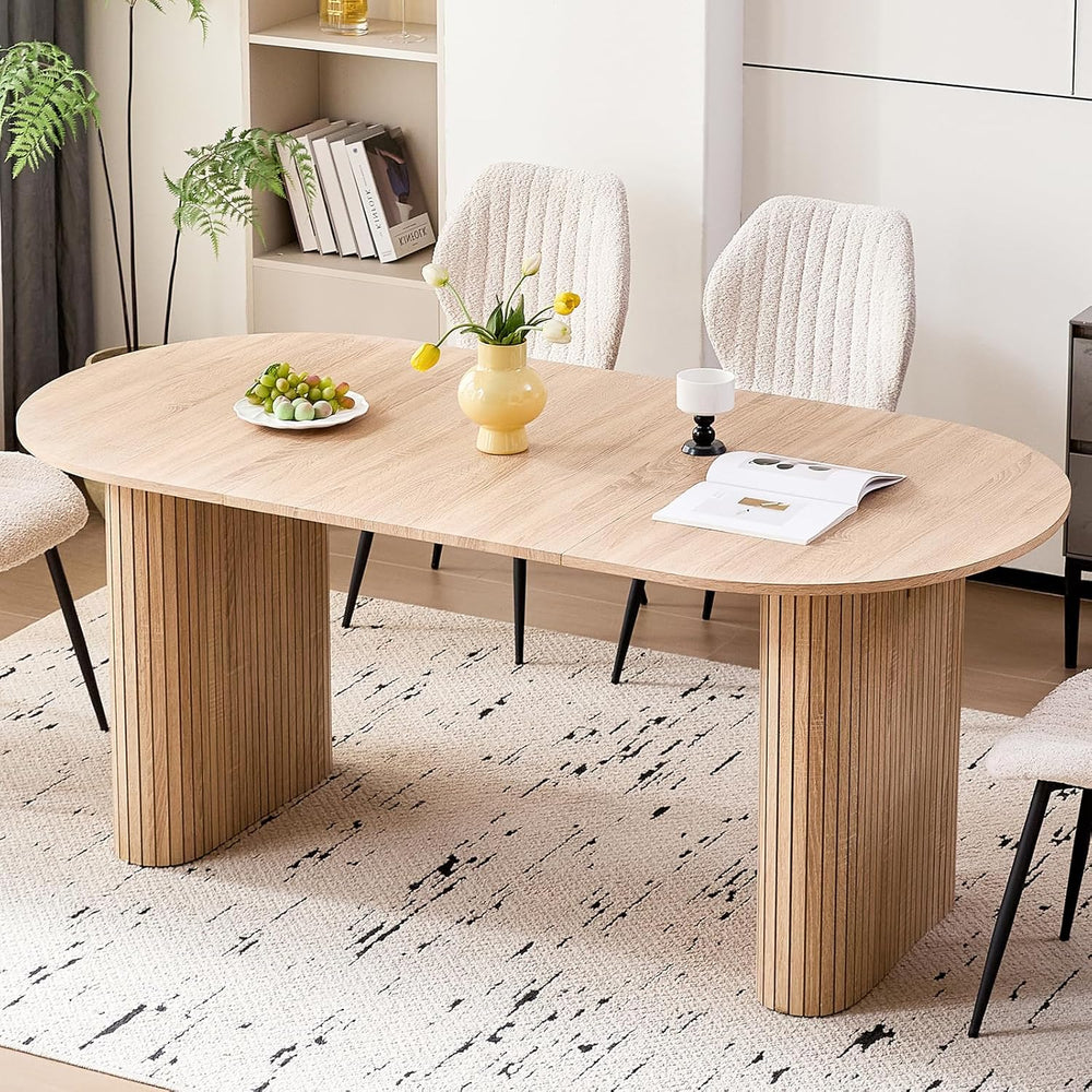 70.8" Modern Dining Table for 6 8 People Farmhouse Kitchen Dinner Table ...