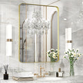 Fun Memories Gold Bathroom Mirror 23x32 Inch Bathroom Vanity, Metal Black Frame Large Mirror, Modern Wall Mirror for Bathroom, Tempered Glass, Farmhouse, Horizontally or Vertically