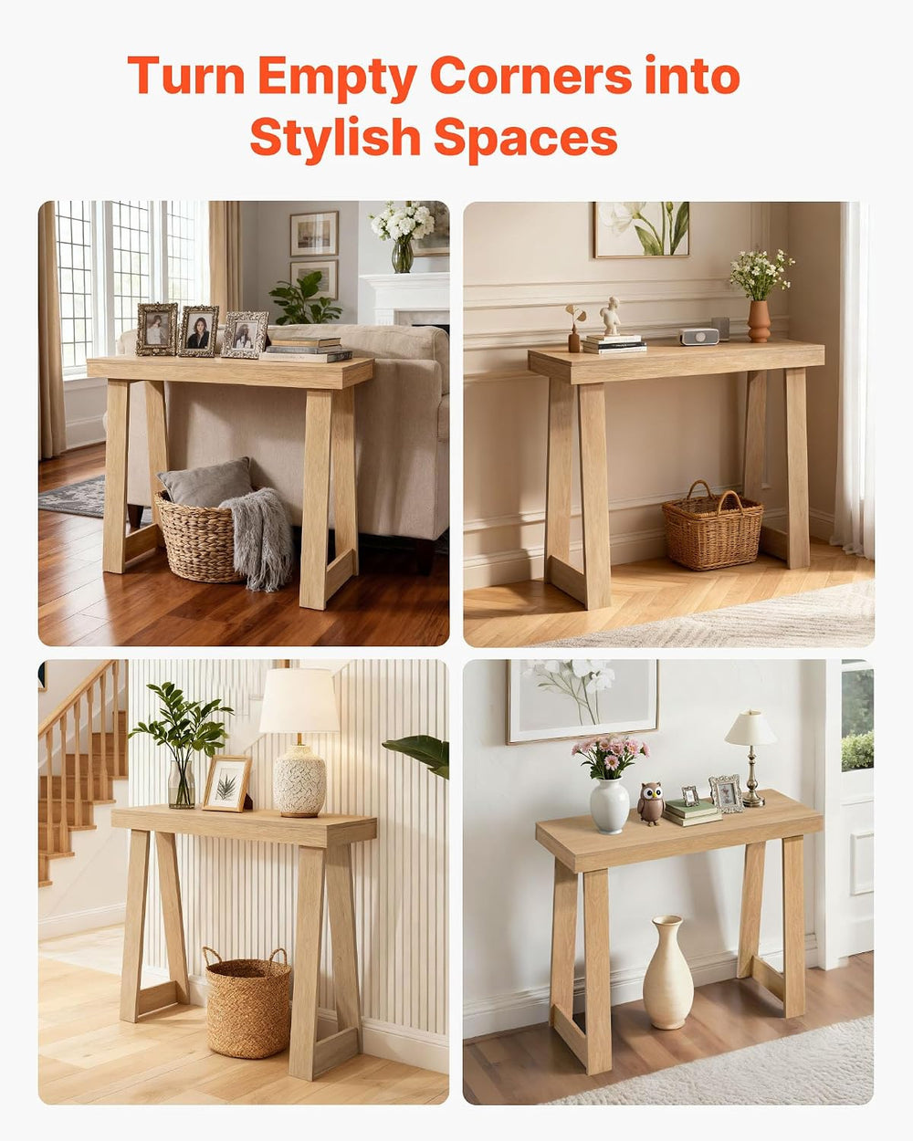 VEVOR 36 in Console Table, Modern Desk Behind The Couch, Wooden Rectangle Ent...