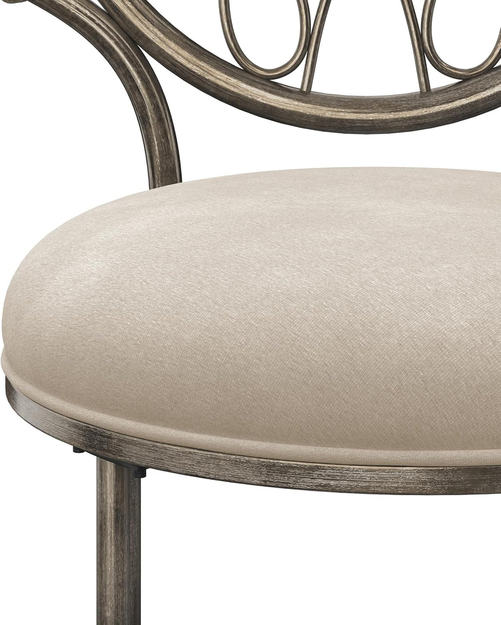 Hillsdale O'Malley Metal Vanity Stool with Spiral Pattern Design, Antique...