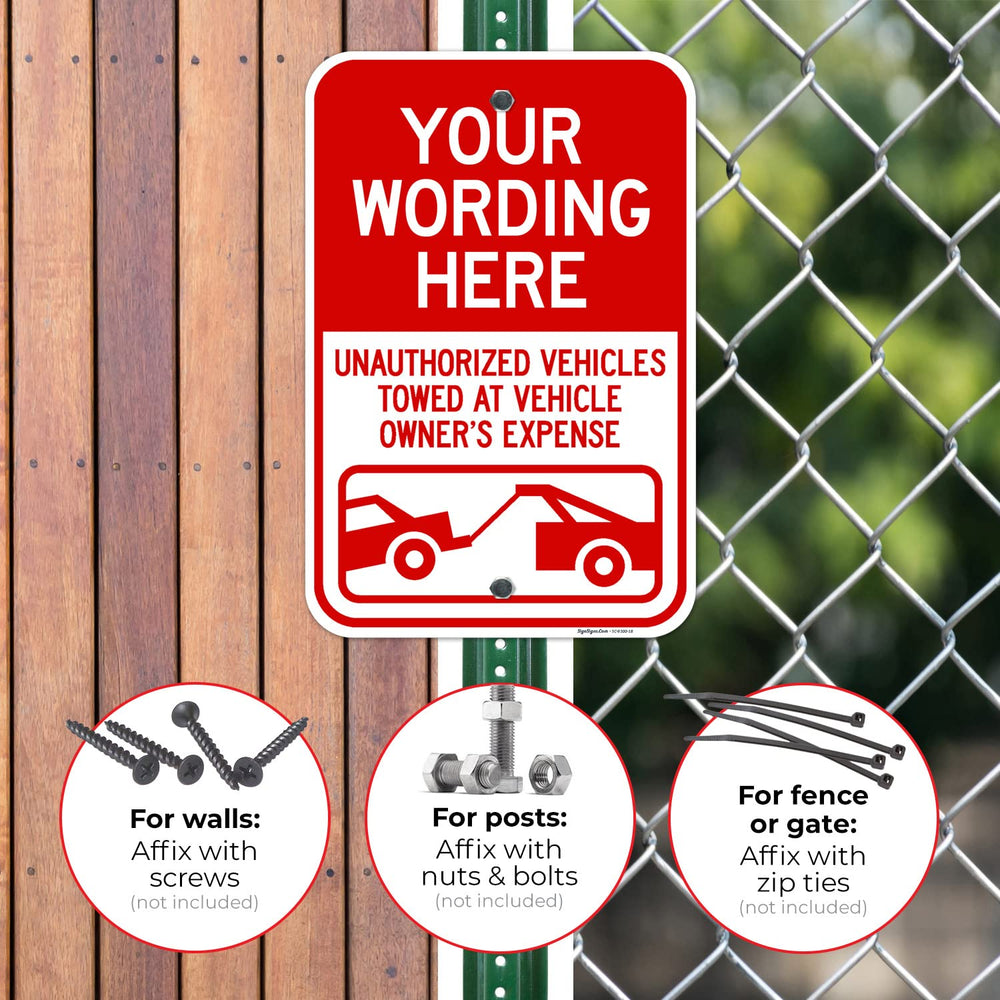 Custom Reserved Unauthorized Vehicles Towed at Vehicle Owner's Expense