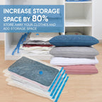20 Pack Vacuum Storage Bags with Pump, Space Saver Vacuum Storage Bags, Vacuum Seal Bags for Clothing, Comfoters, Pillows, Blanket, Bedding