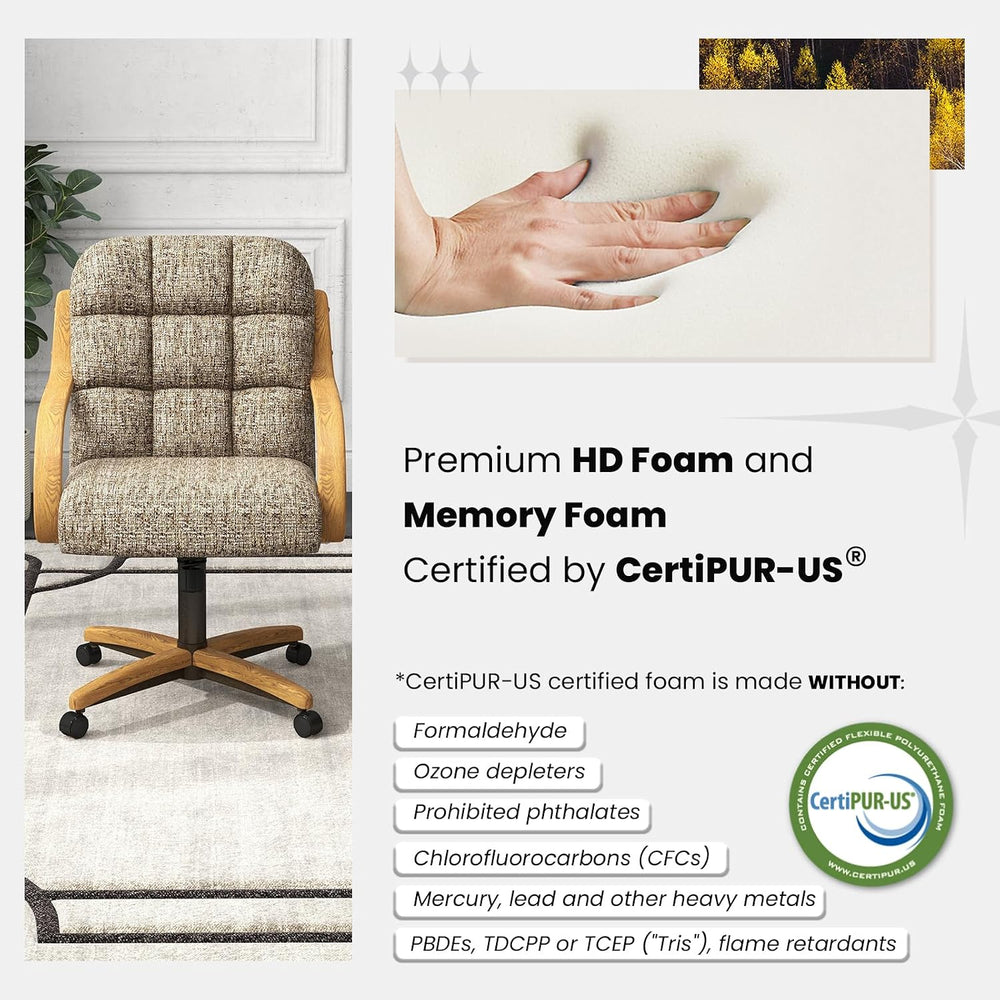 Chromcraft Ryland Swivel-Tilt Caster Dining Chair - Chestnut -Earth - 4pc | U...