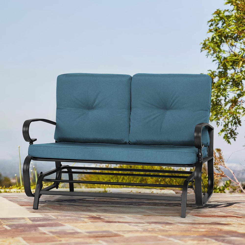 Crownland Outdoor Patio Glider Chair, Rocking Glider Bench for 2 Person, Porc...