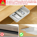 Poeland Under Desk Drawer Self-Stick Storage Organizer for Office Home School Large Size White