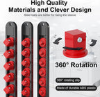 FivePears 3PCS 360° Socket Organizer Twist Lock,3/8 1/4 1/2 Socket Storage Rails, Premium Quality Socket Holders for Tool Box ，Tool Carts，Contains up to 40 Clips (Blue, Red and Black)