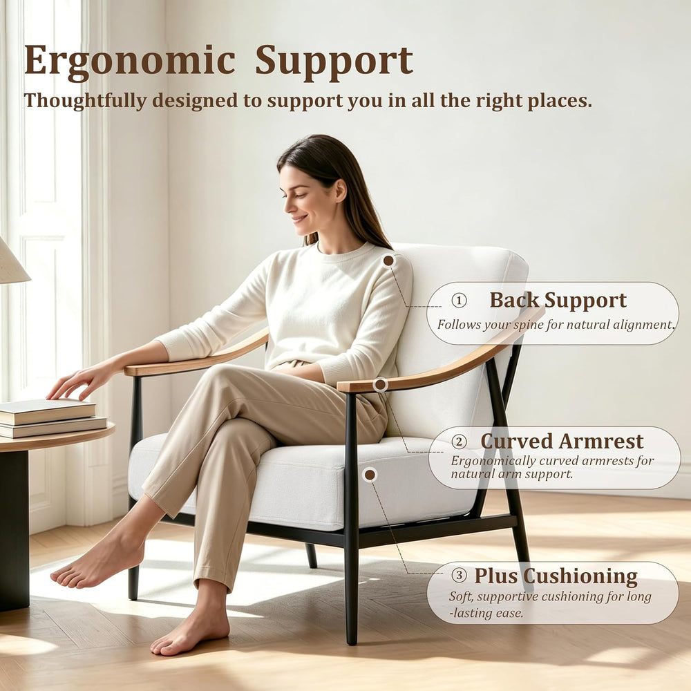 RNKSFX Modern Accent Chair for Living Room Bedroom Mid Century Arm Chair Upho...