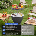 EFU Cooler Tables, 15 Gallon Cooler Bar Tables, Keeps Cold 12H | Multi-Functional Outdoor Cool Bar for Drinks Beer & Wine, with Drain Plug, Patio Furniture for Backyard, Pool, BBQ, Party