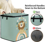 Large Comforter Storage Bag with Zipper,Closet Organizer for Clothes/Blankets/Quilts/Pillows,Fabric Moving Bags with Portable Handles 95L(2-Pack)
