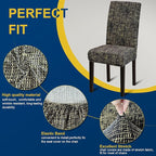 Chair Covers, Dining Room Chair Covers, Stretch Kitchen Chair Covers/Dining Room Chair Covers Set of 4, Removable Washable Dining Chair Slipcovers for Home, Hotel, Banquet, Hemp Coffee Pattern
