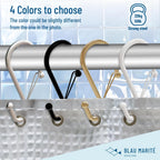 Set of 12 Silver Metal S Hook Shower Hooks 1” – Closed, Heavy Duty, Long Decorative Shower Curtain Hooks, Easy Glide, Buckle, Large Rust Resistant Rings for Bathroom Rods (Silver, S)