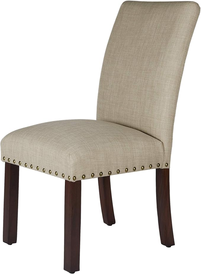 HomePop Michele Dining Chair with Nailhead Trim - Tan (Set of 2)