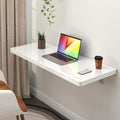 Clikuutory Wall Mounted High Gloss Folding Table 39.4" L x 19.7" W, Laundry Folding Table for Laundry Room, Home Office, Kitchen, Bedroom, Home Bar, Wall Desk Fold Down for Small Spaces, White