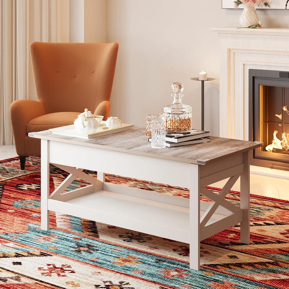 Lift Top Coffee Table with Storage, Small Coffee Table with Hidden Compartmen...