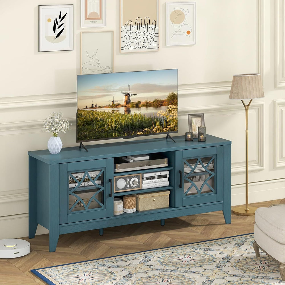 Tangkula Farmhouse TV Stand for TVs Up to 65-in, Classic Media Entertainment ...