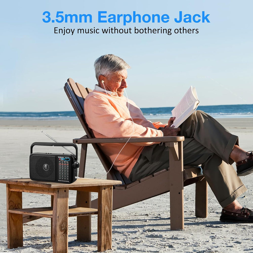 Gelielim AM FM Radio Portable Plug in Wall or AA Battery Operated for Home/Ou...