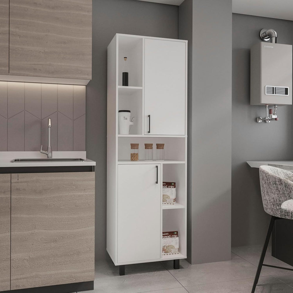 23.6" D* 16.2" W*74.8" H Kitchen Pantry with 4 Shelves, 2 Sing...