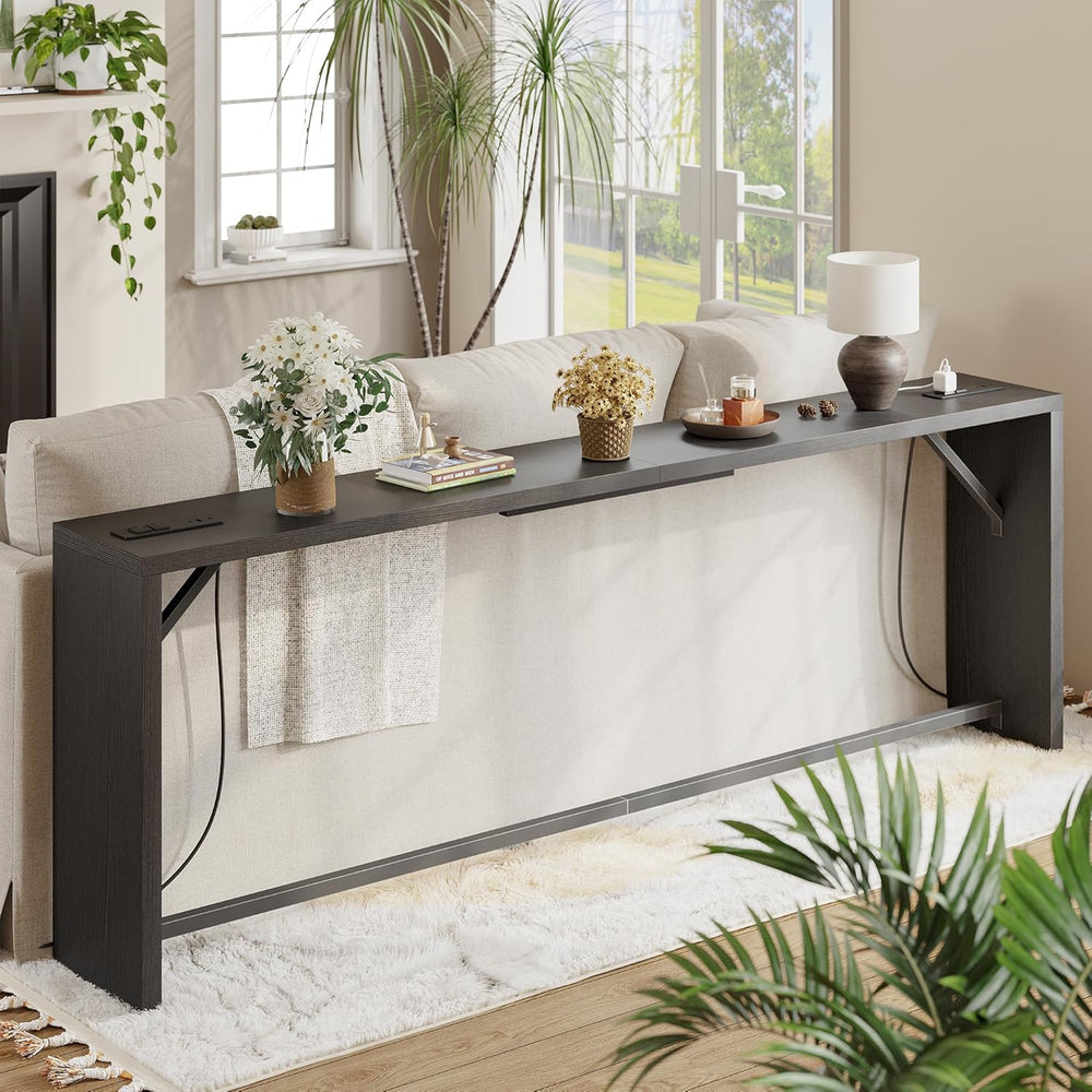 TIQLAB Sofa Table, 79''L x 9.1''W (1.2'' Thickness) L...