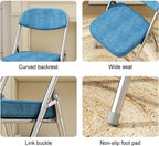 Portable Metal Fabric Padded Folding Chairs for Home, Outdoor, and Office Use with Contoured Backrest,(Red)