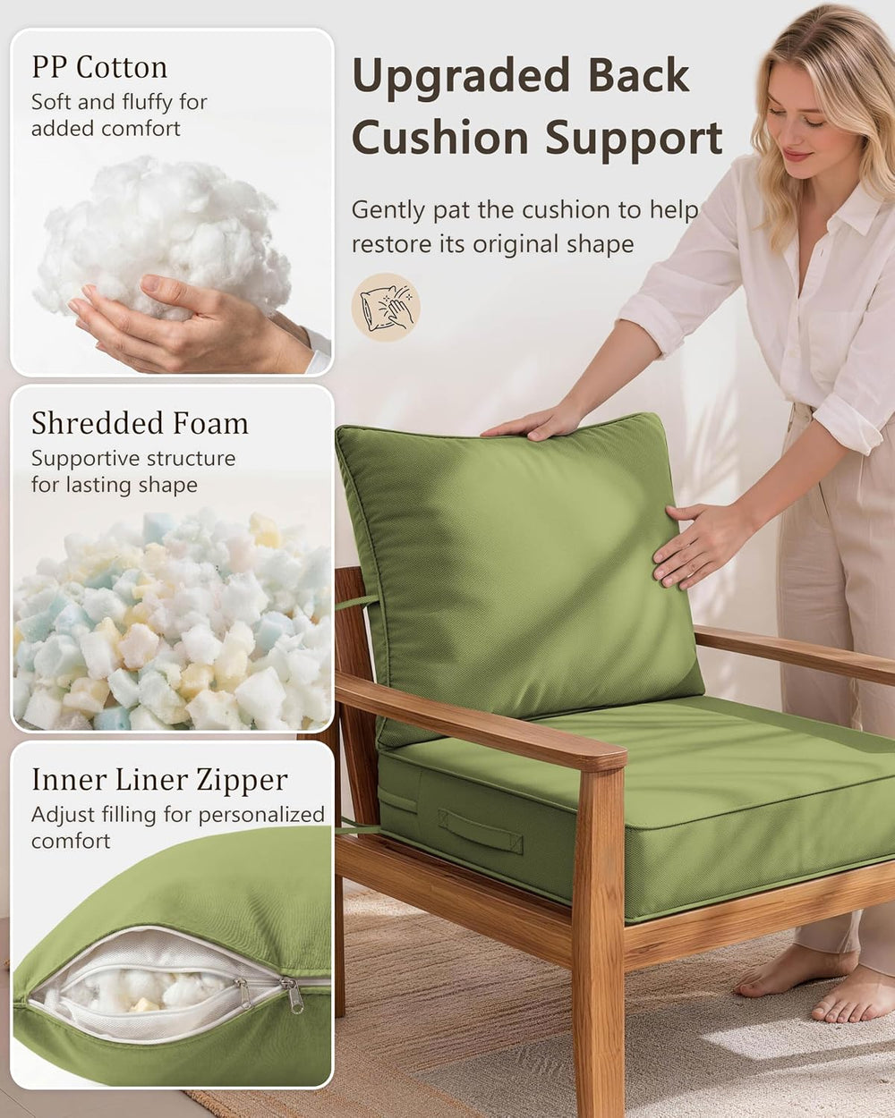 Outdoor Chair Cushion Set of 1, 19x19x4 Waterproof Fade Resistant