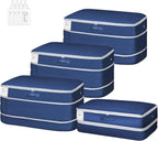 Comforter Storage Bag - Large Capacity Bedding Storage Bags Ultra Space Saving Self Compression Organizer, Washable Compression Bags for Storage Comforter Blanket Duvet, 4-Pack, Navy Blue