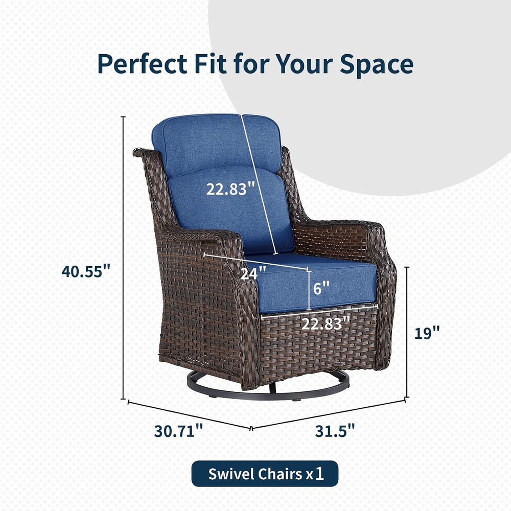 Outdoor Swivel Rocker Chair with 6" Thick Cushions | 6" ultra-thick...