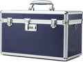 Storage Lock Box with Combination code, Lockable Medicine Storage Case, Empty First Aid Box, Security Lock Box, Multipurpose Lockbox for Home and Outdoor Use (Blue, X-Large)