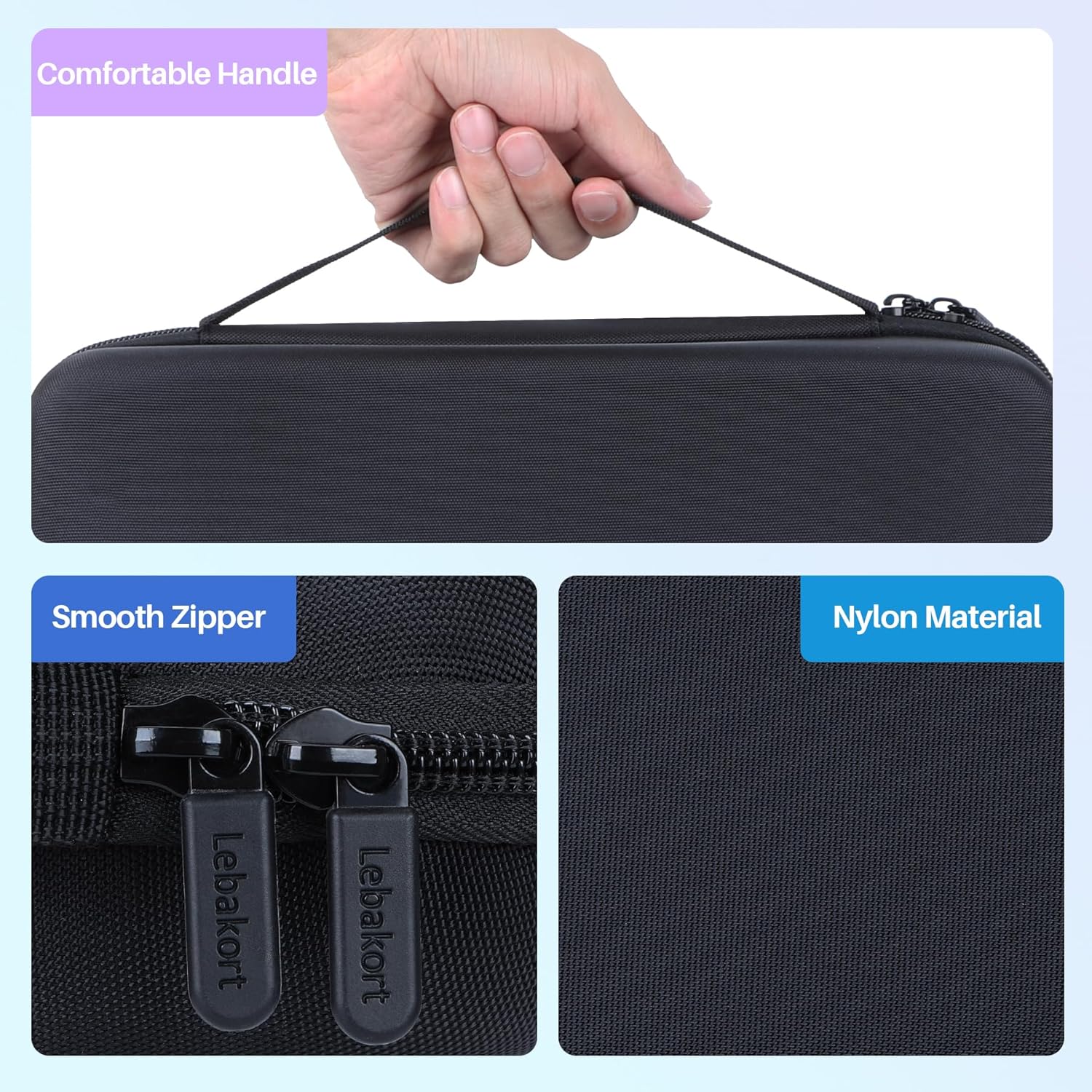 Lebakort Storage Case Compatible with MEGATEK 12.5" / Pofoto 12.5" / WONNIE 12.5" / ieGeek 12.5" / DBPOWER 12" Portable DVD Player (Black, for 12-12.5 Player)