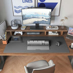 DAWNTREES Dual Sided Desk Mat,Leather Desk Pad,35.5"x17",Cork Desk Mat Protector,with PU Leather Valet Tray Organizer,Large Mouse Pad,Desk Writing Pad for Office and Home(Dark Gray)