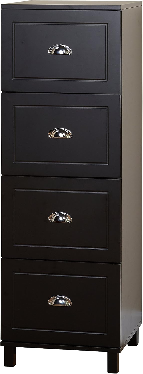 Bradley 4 Drawer Filing Cabinet, Black | Home Office