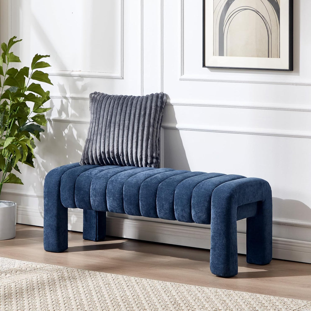 43.3" Bedroom Bench, Upholstered Entryway Bench, Modern End of Bed Ottom...