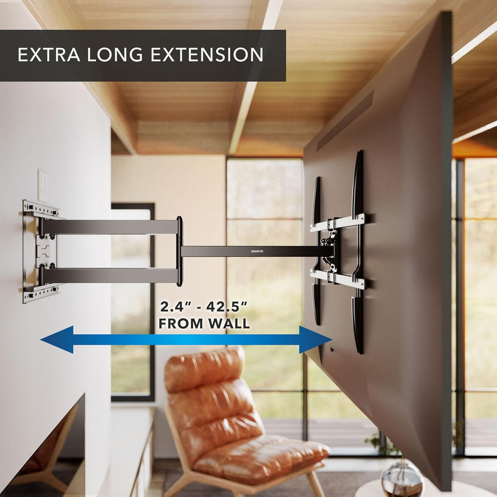 Mount-It! Corner Long Arm TV Wall Mount, 43-100", 132 lbs | Extra-long 4...