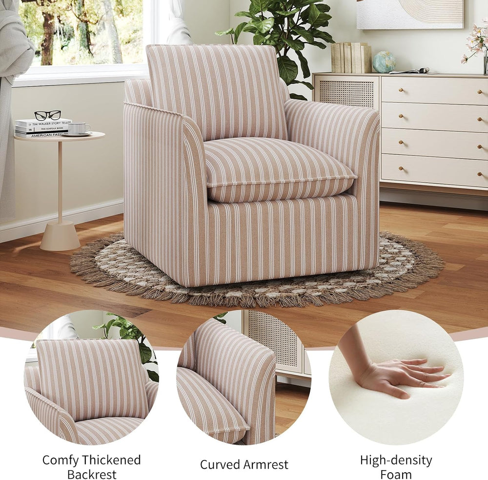 INZOY Swivel Accent Chair with Thick Padded Backrest Cushion, Swivel Reading ...
