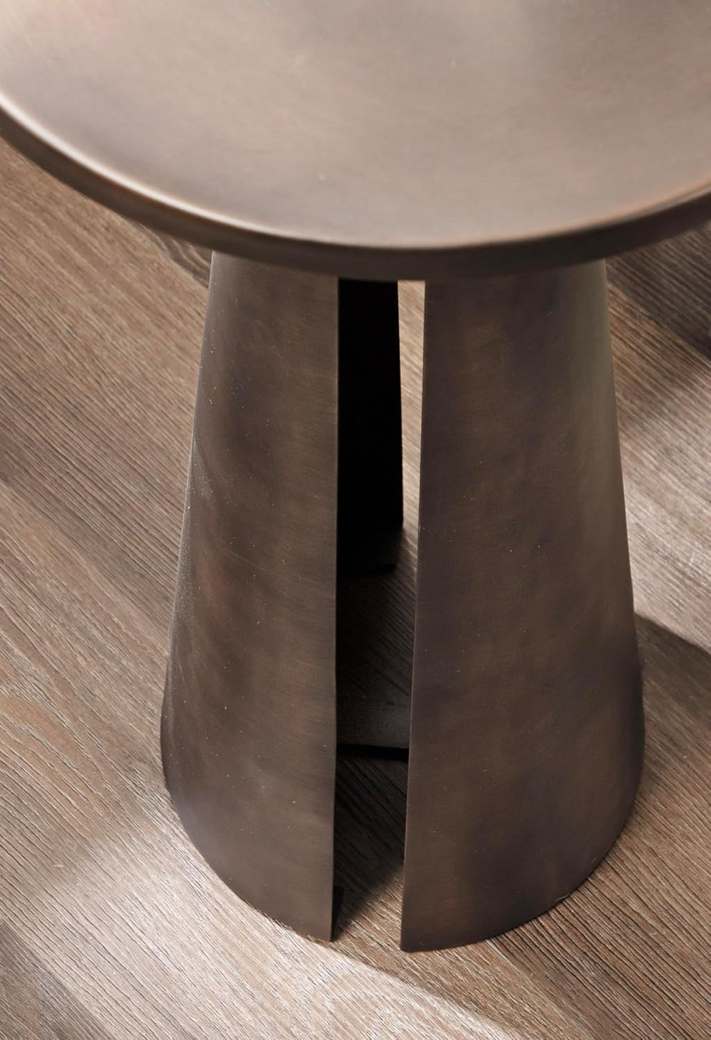 Kate and Laurel Picard Modern Metal Round Side Table, 14 x 14 x 24, Bronze, S...