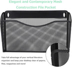 EASEPRES 6 Single Pocket Mesh Hanging File Organizer, Vertical Wall Mounted Magazine File Holder, Mount Basket Mail Paper Document Folder Organizing for Office, Home and School, Black