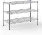 21" Deep x 48" Wide x 34" Height Wire Shelving Kit | 3-Tier | NSF Commercial Storage Rack Unit