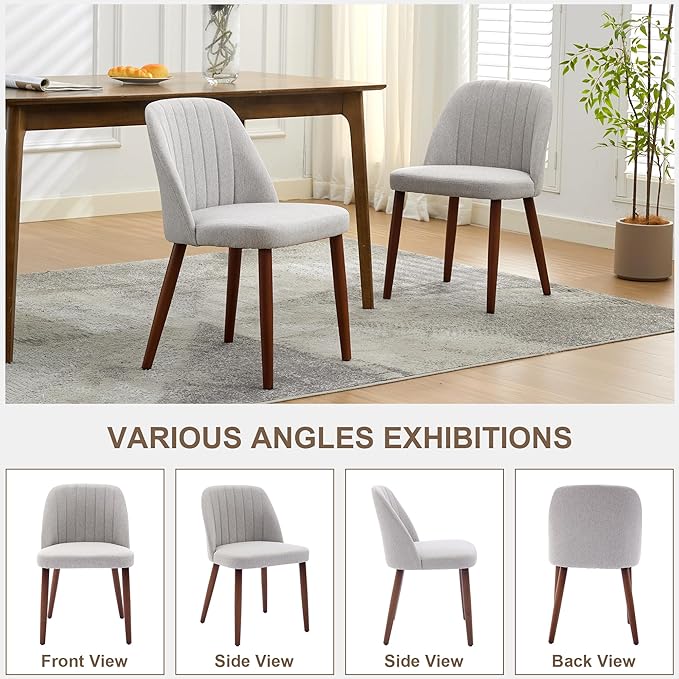 Wooden Dining Chairs Set of 8, Upholstered Kitchen Dining Room Chairs with Pa...