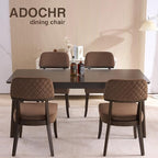 Modern Wood Dining Chairs Set of 2, Velvet Upholstered Kitchen Chairs with Open Curved Backrest & Black Hardwood Legs for Vanity, Living Room, 350 LBS Capacity, Brown