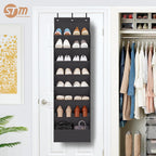 STORAGE MANIAC Over the Door Shoe Organizer Heavy-Duty Large Deep Pocket Hanging Shoe Organizer Shoe Rack Door Closet Shoe Organizer for Wall, Dorm & Narrow Door Storage Shoe Holder Black, 1 Pack
