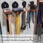 ULIBERMAGNET Magnetic Hooks,Heavy Duty Magnet Hooks,Large Manget with Hooks for Metal Cabinet Pegboard Garage Shelve Cart,4 Pack Tool Hook for Hammer Drill,Garden Tool(3.46inch/Silver)