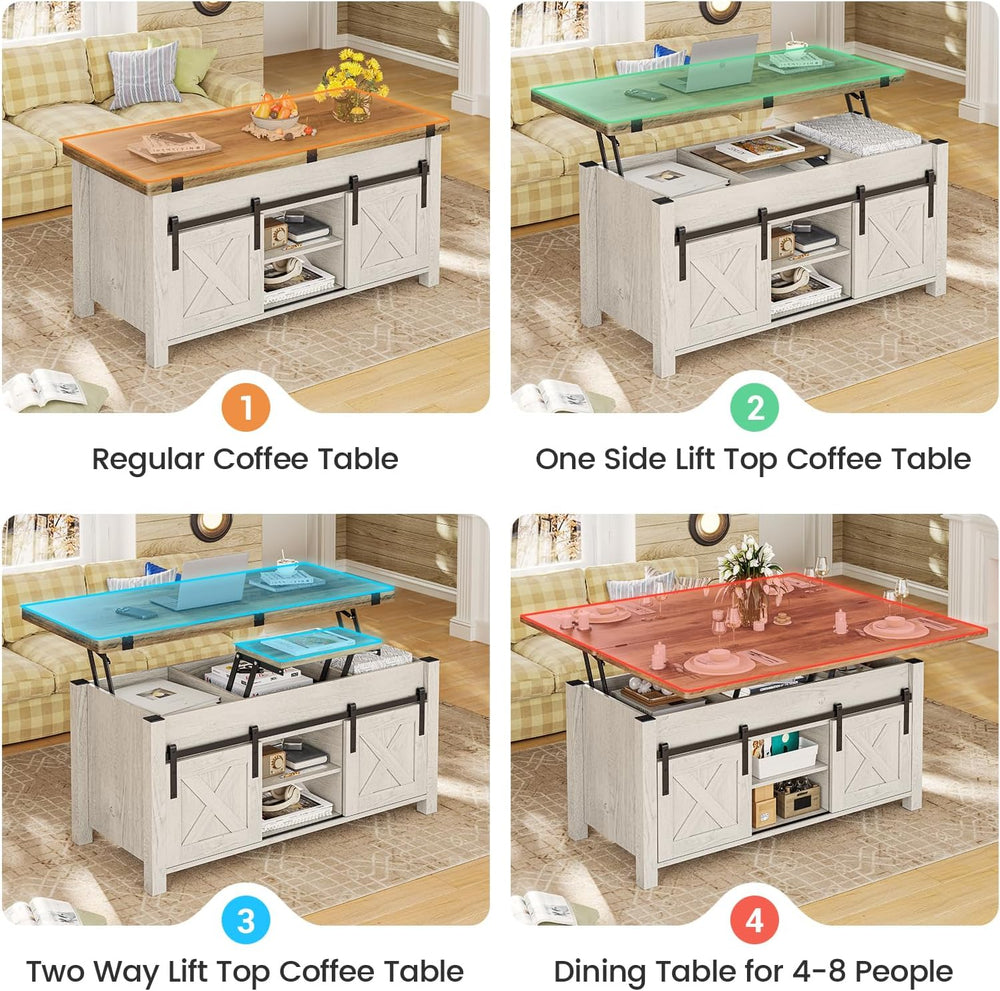 SEDETA Lift Top Coffee Table, 4 in 1 Multi-Function Convertible Coffee Tables...