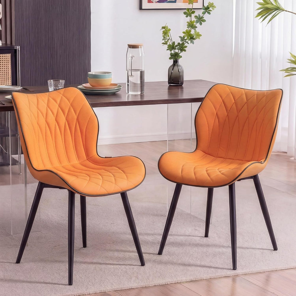 Kidol & Shellder Dining Chairs Set of 2, PU Leather Upholstered Kitchen C...