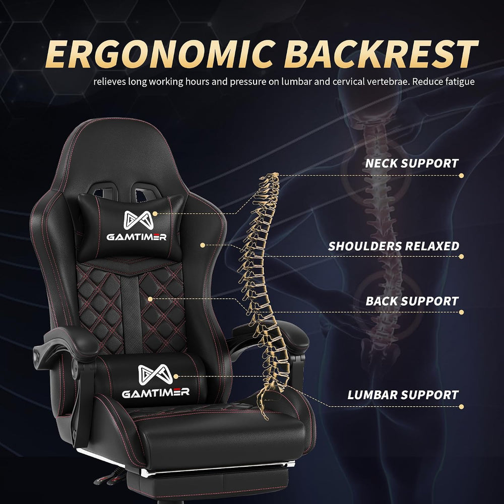 Gamtimer Gaming Chair, 400 LB Weight Capacity,with Pocket Spring Cushion | Er...