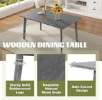 Merax 6 Piece Solid Wood Dining Table Set for 6, Rustic Farmhouse Rectangular with 4 Upholstered Wooden Chairs and 1 Bench, Kitchen Room, Gray