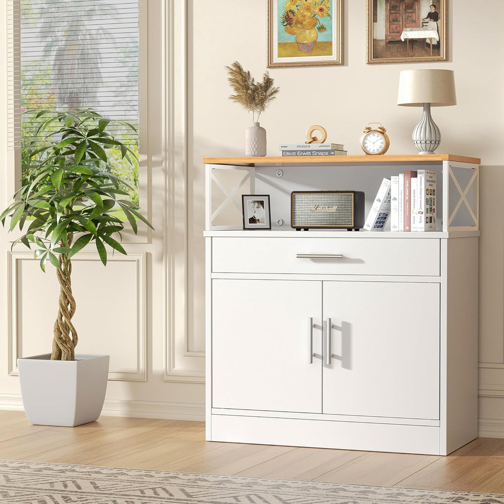 Shintenchi Kitchen Buffet Cabinet with Adjustable Shelf, Modern Kitchen Stora...