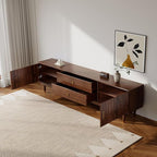 Mid Century Modern TV Stand for 90 inch TV, 78.7" Walnut TV Console with 2 Storage Cabinet & 2 Drawers, Entertainment Center, Media Console for Living Room/Bedroom