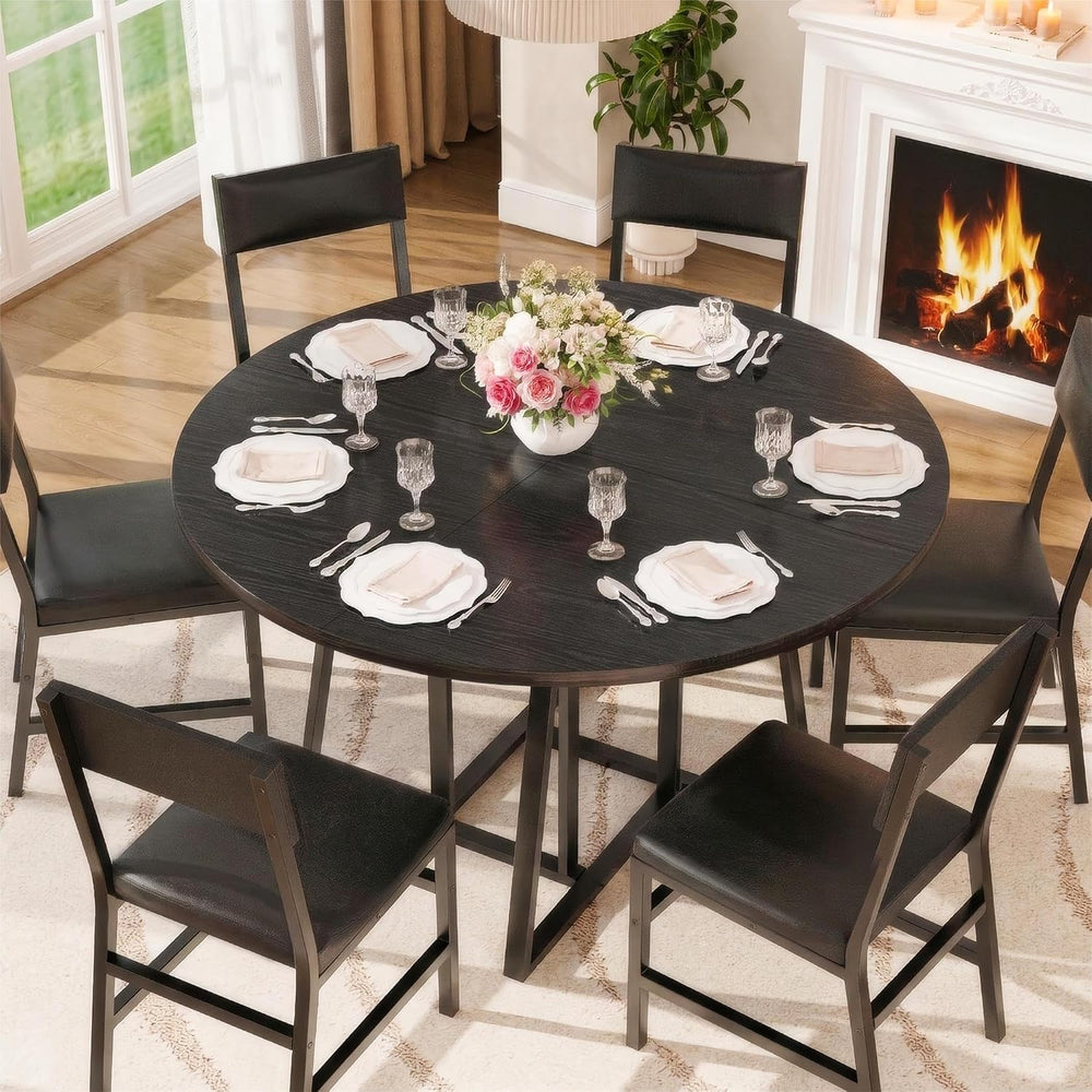 Dining Room Table Set for 6, 7-Piece Kitchen Table Chairs for 6, 47''...
